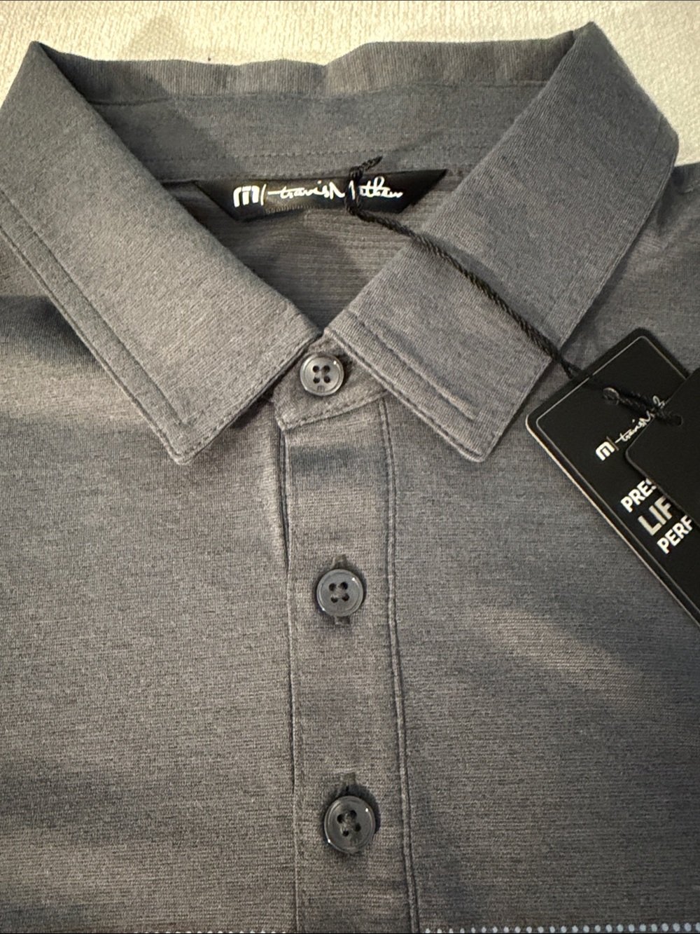 NWT Men's Gray Performance Polo Shirt - Modern Stripe Detail - Picture 2 of 4